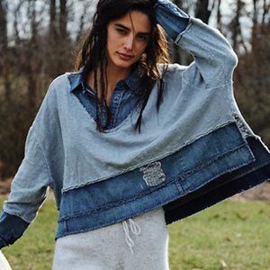 Distressed Denim Top
